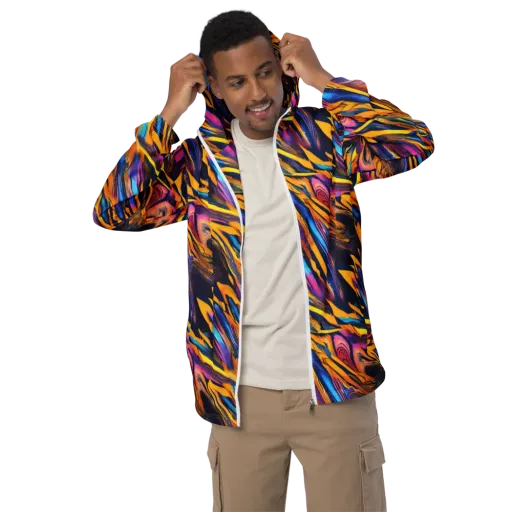 Electric Saffron on a Men's Windbreaker