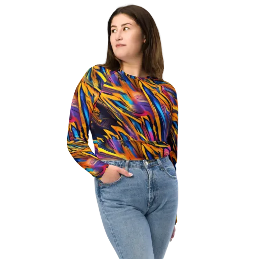 Electric Saffron on a Long Sleeve Crop Top