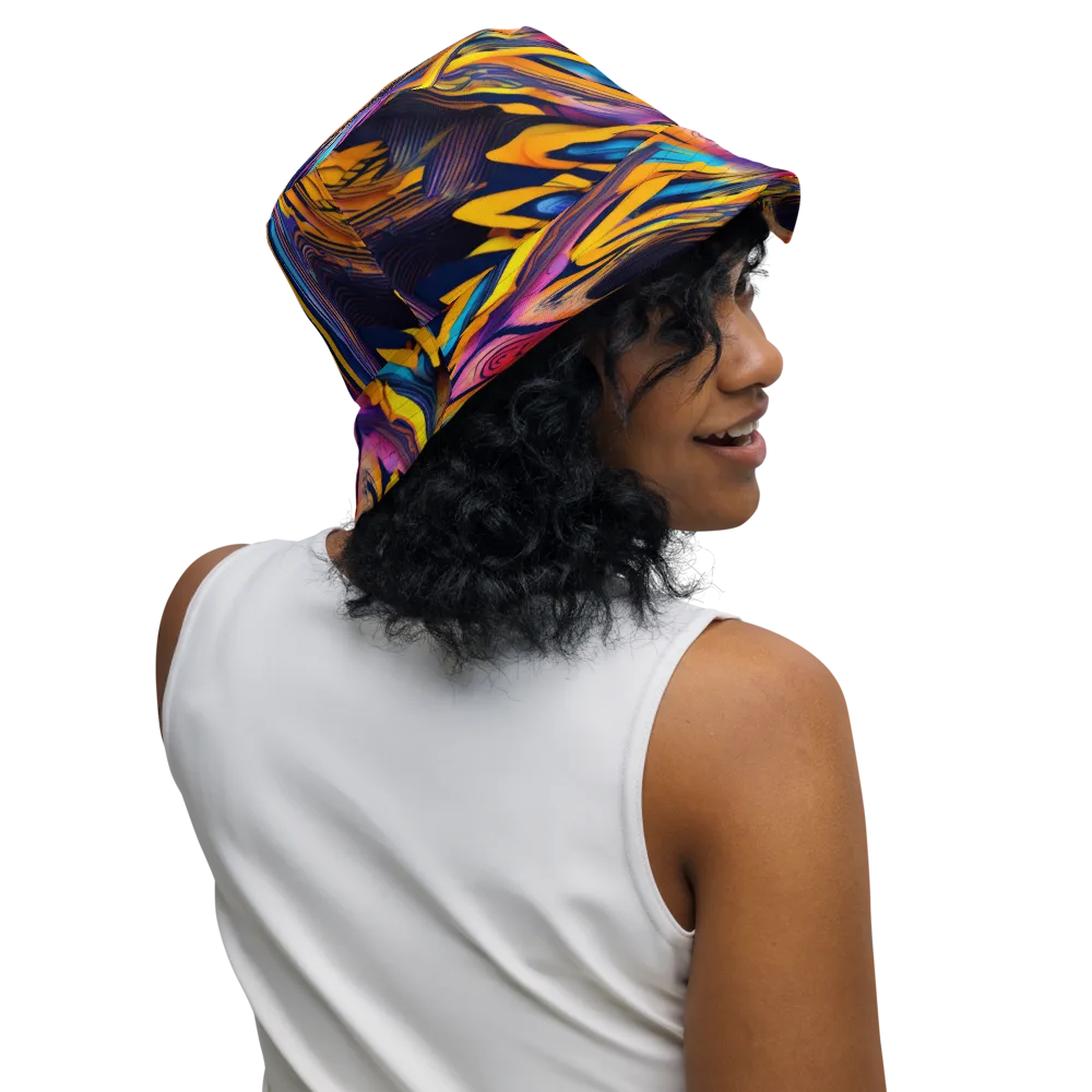 Electric Saffron on Reversible Bucket Hat — Right Outside