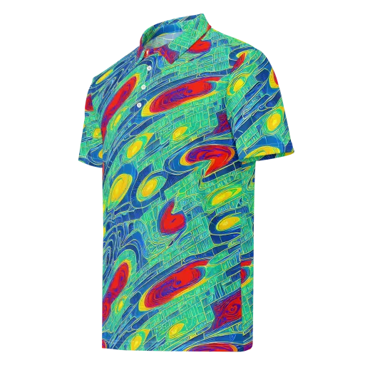 Neon Raceway on a Men's Slim Fit Polo Shirt