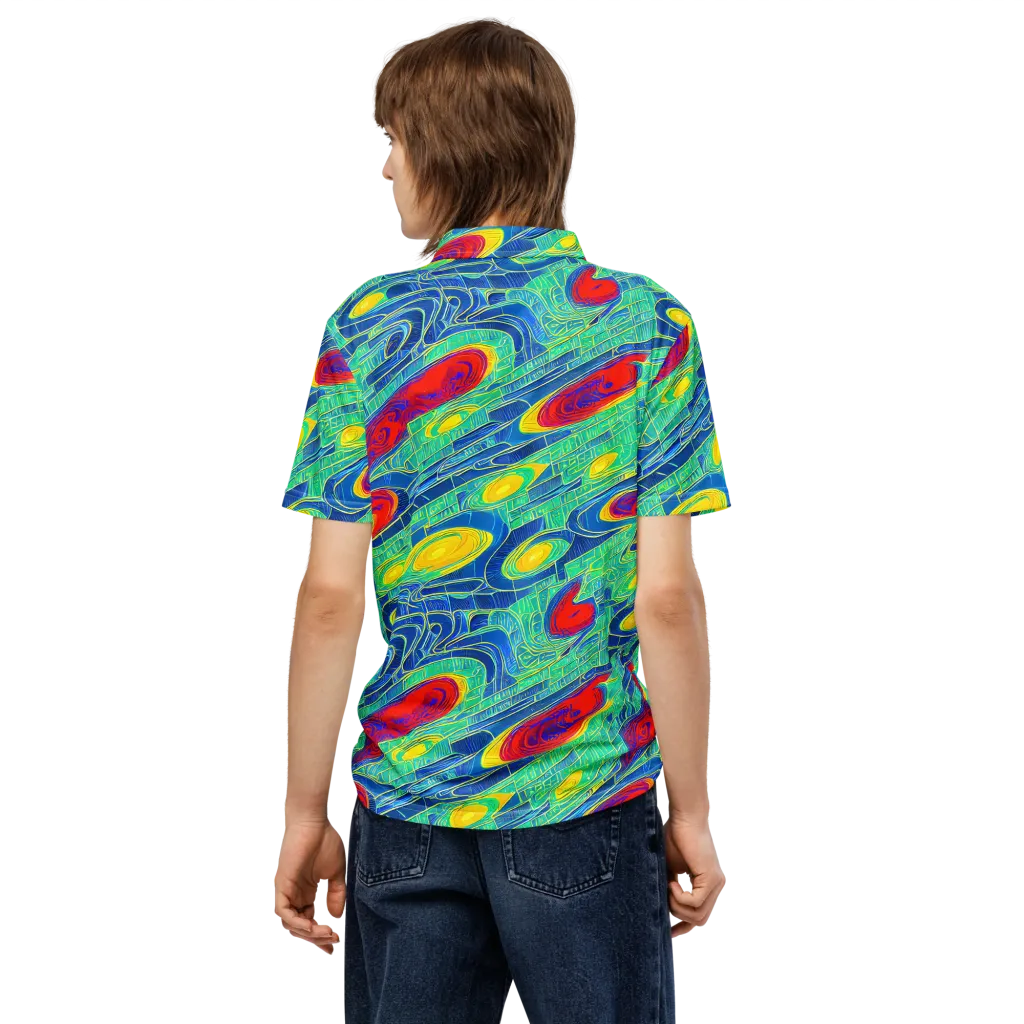 Neon Raceway on Men's Slim Fit Polo Shirt — Back
