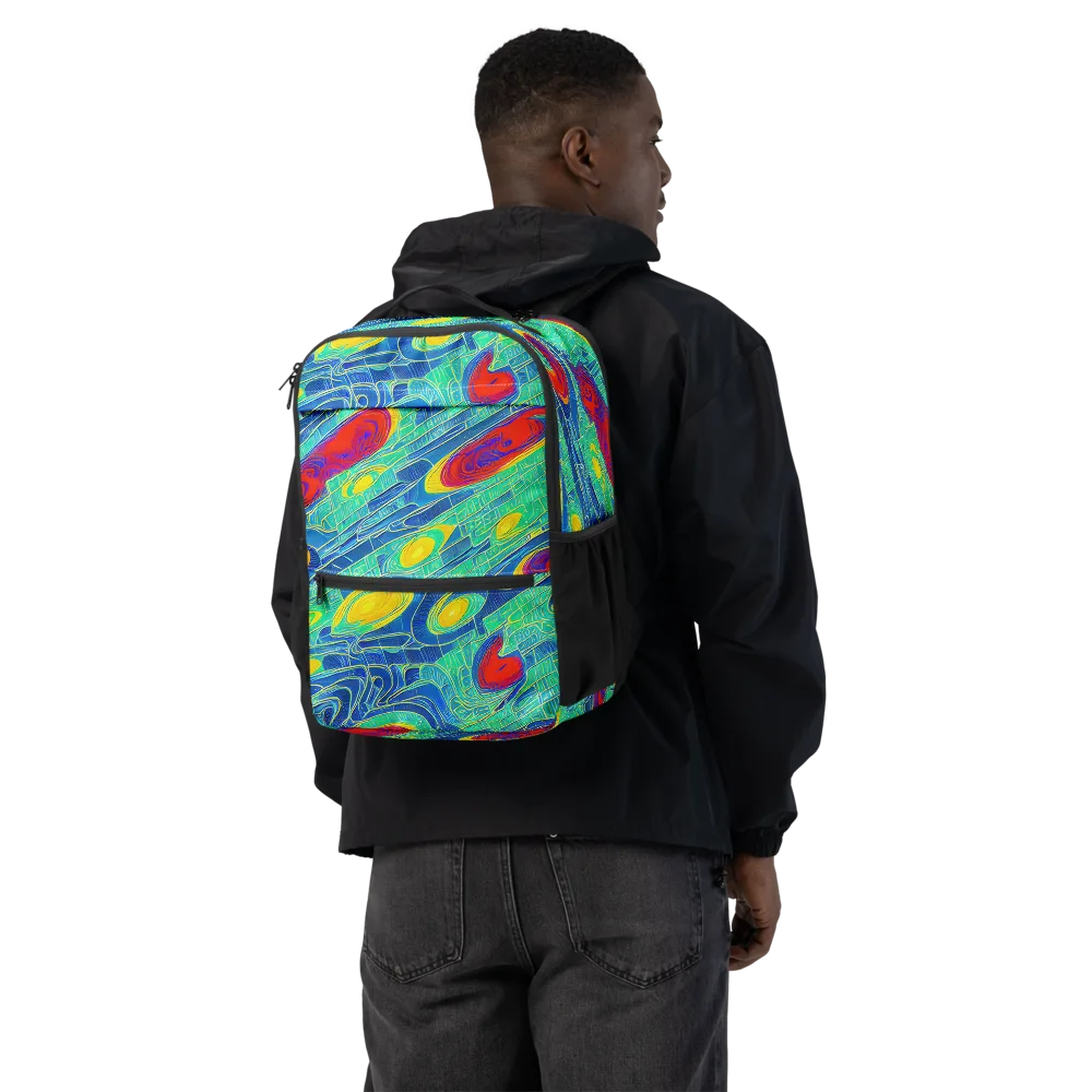 Neon Raceway on Utility Backpack — Back