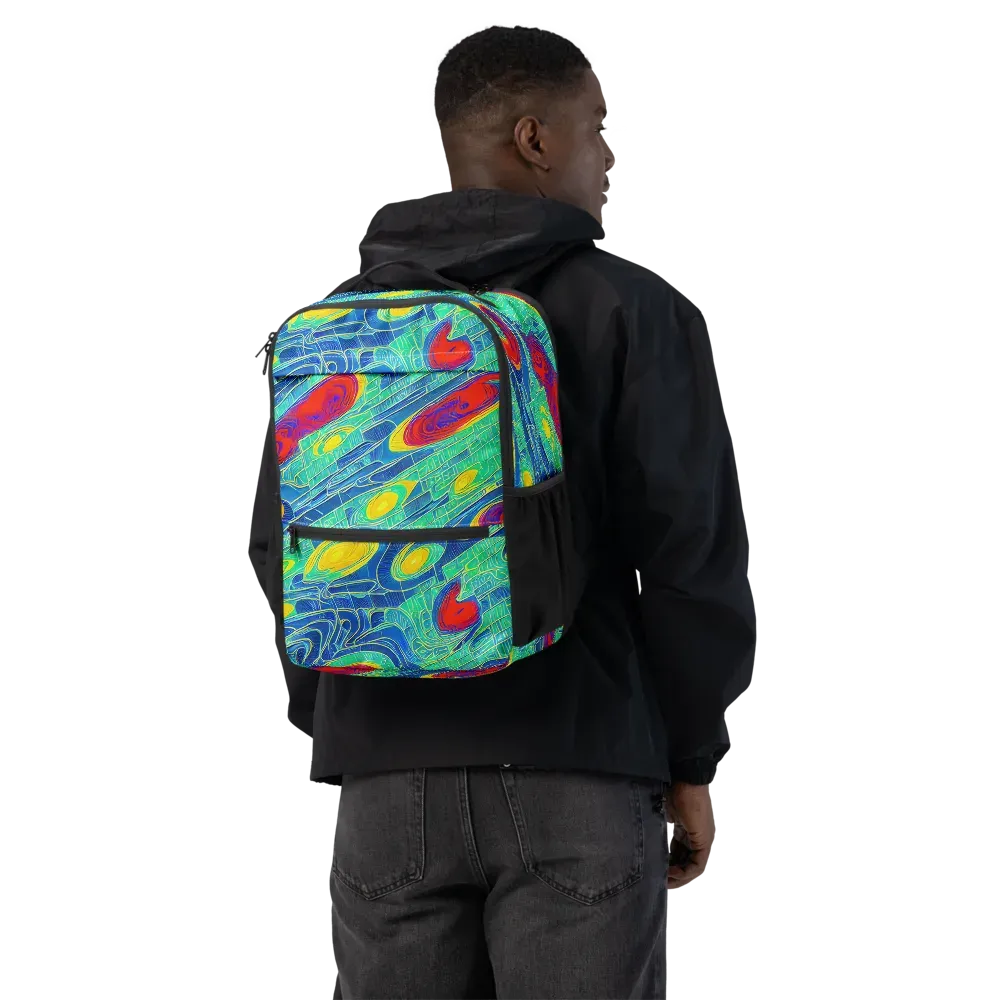Neon Raceway on Utility Backpack — Back