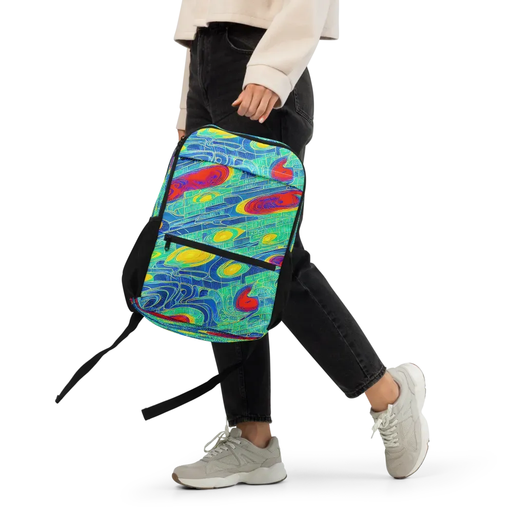 Neon Raceway on Utility Backpack — Front