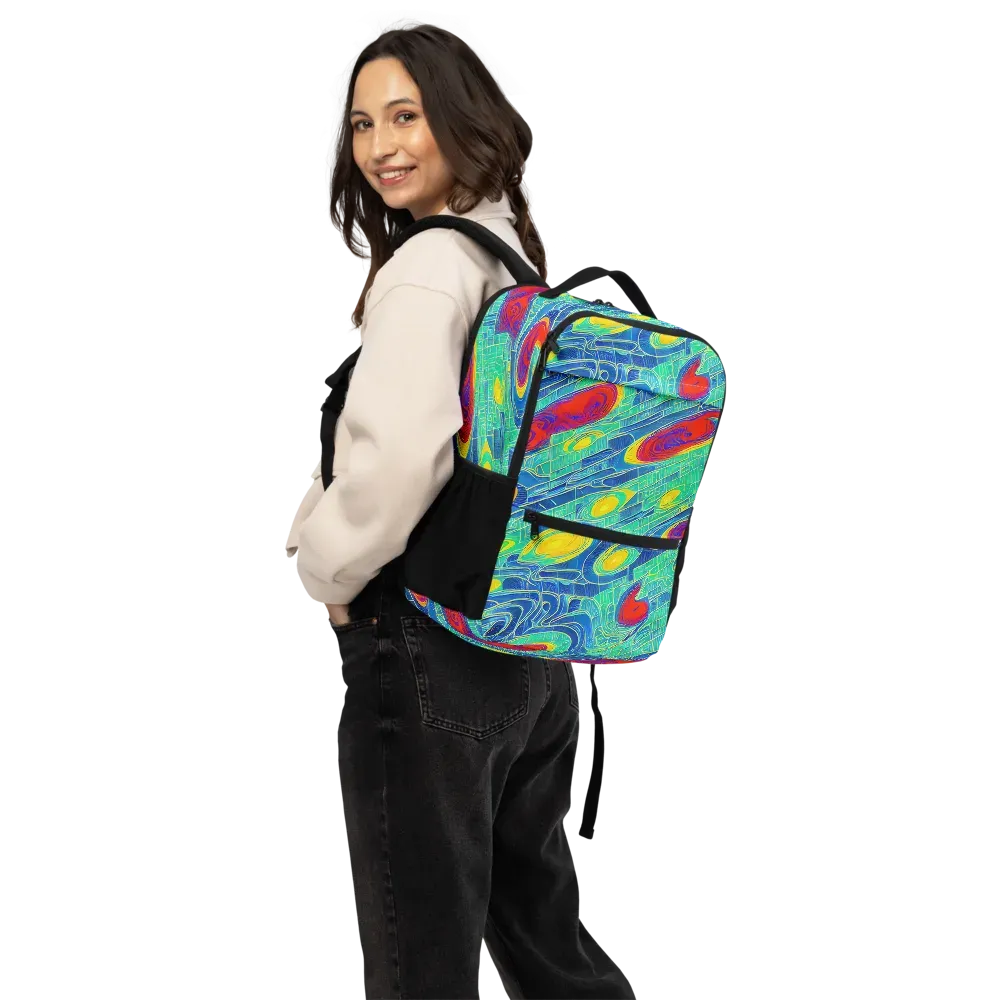 Neon Raceway on Utility Backpack — Back