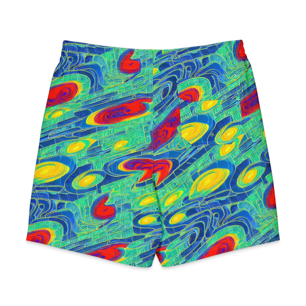 Neon Raceway on Men's Board Shorts — Back