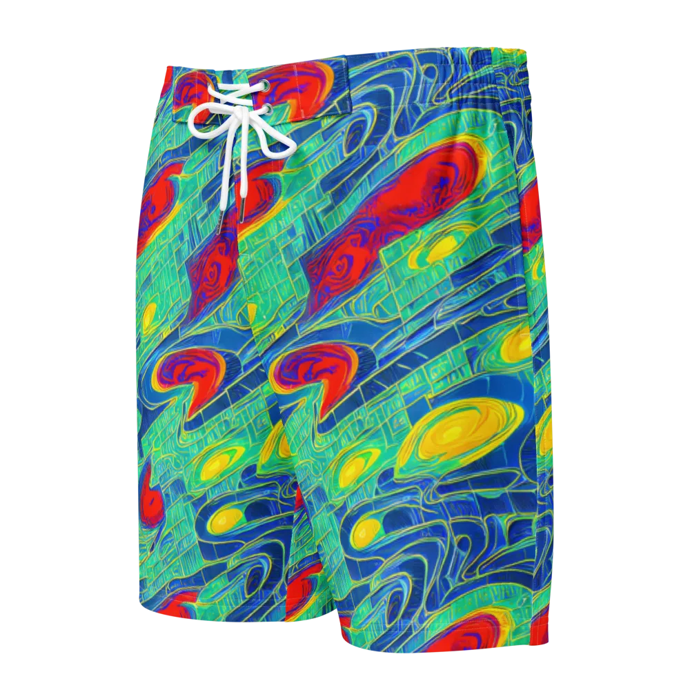 Neon Raceway on Men's Board Shorts — Front