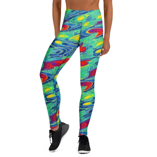 Neon Raceway on a Yoga Leggings