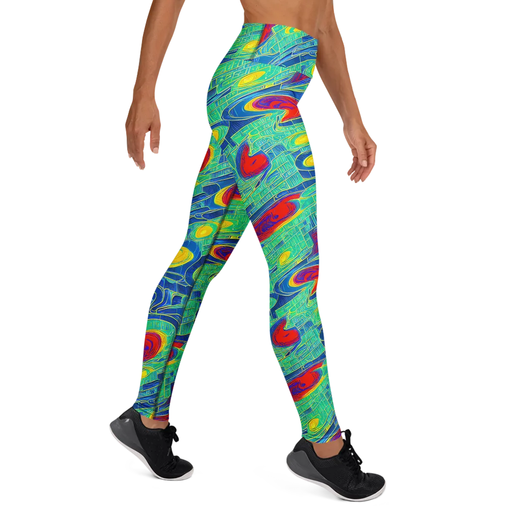Neon Raceway on Yoga Leggings — Right