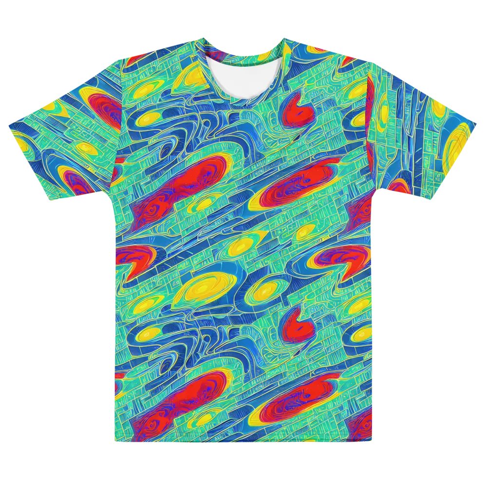 Neon Raceway on Men's Cotton Crew Neck T-Shirt — Front