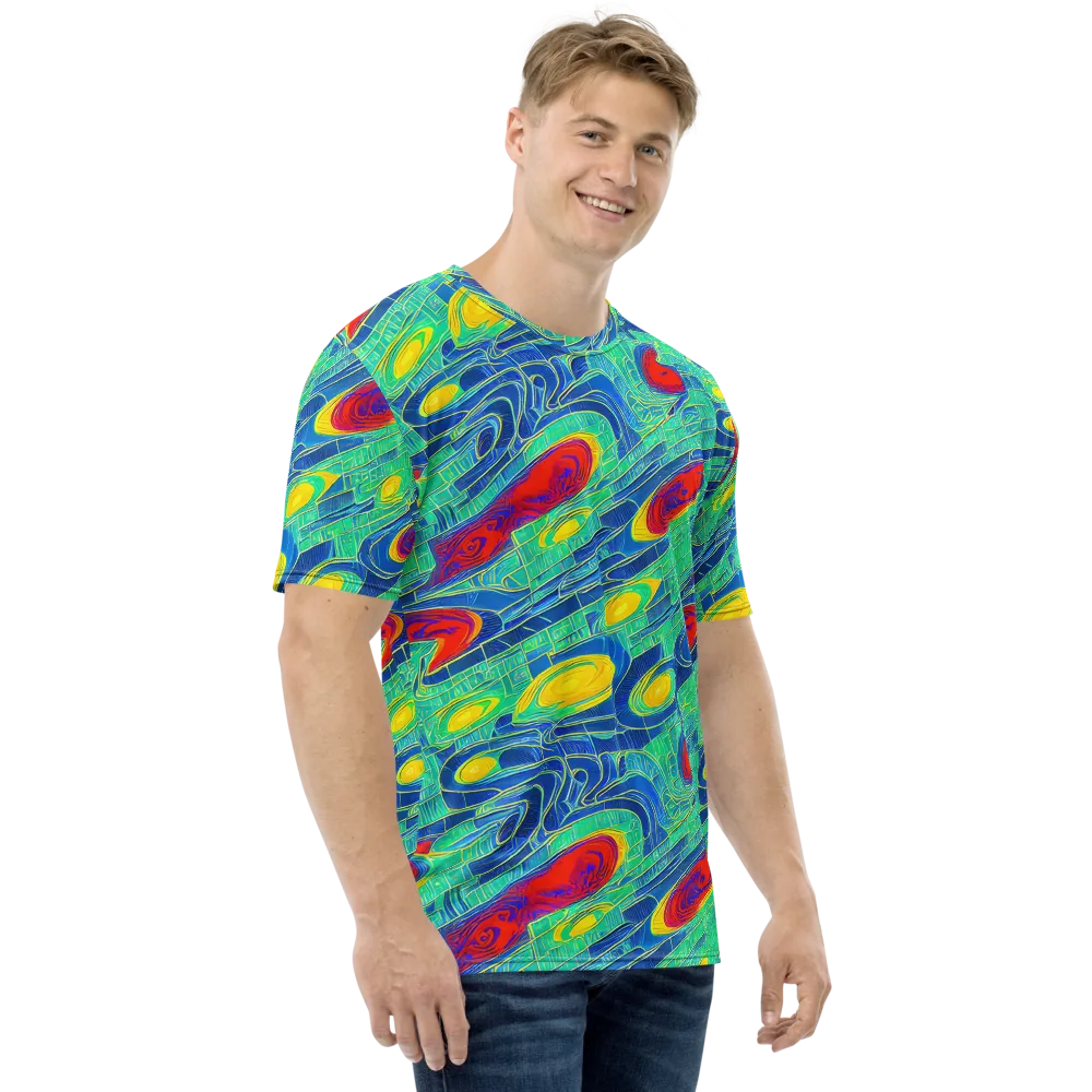 Neon Raceway on Men's Crew Neck T-Shirt — Right