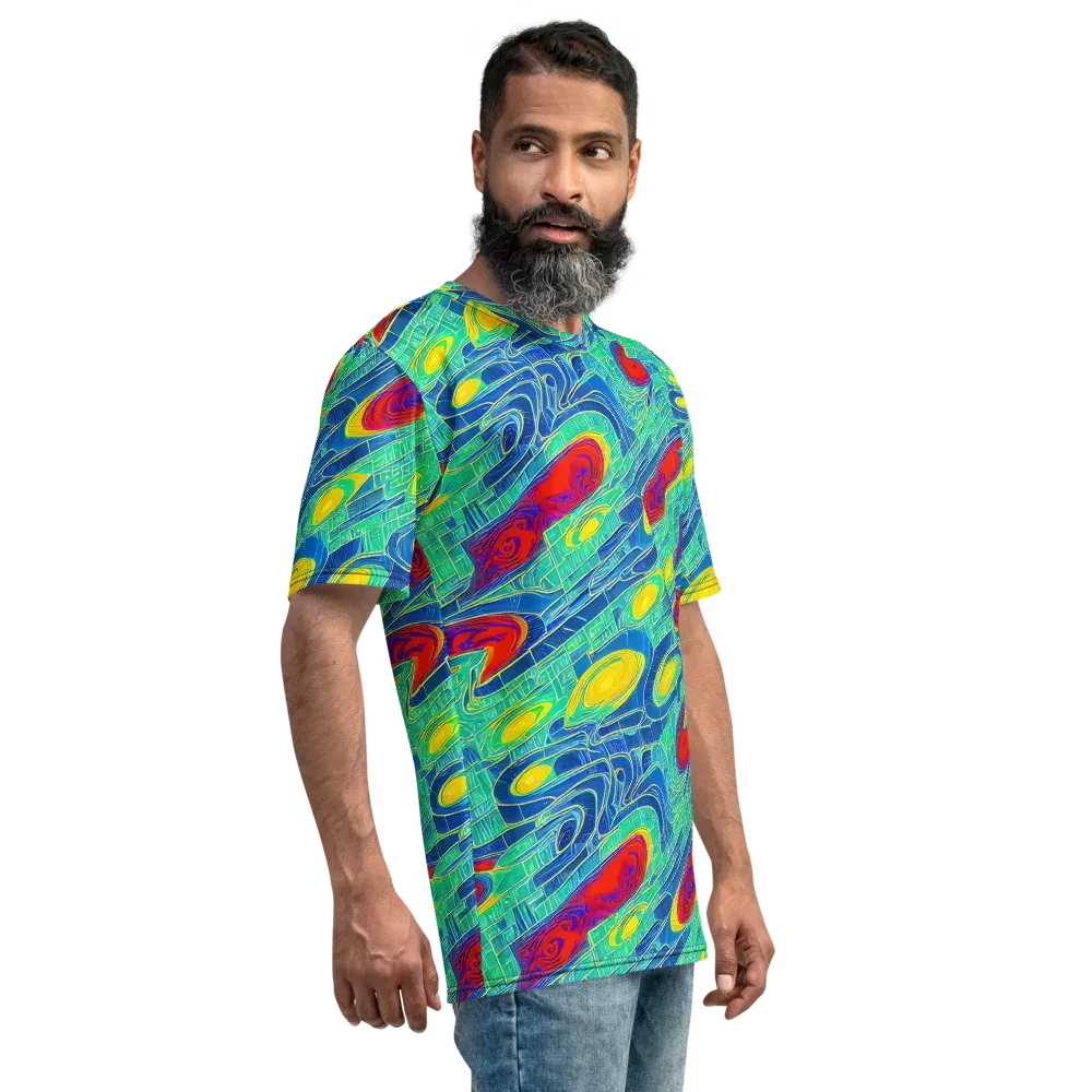 Neon Raceway on Men's Crew Neck T-Shirt — Right