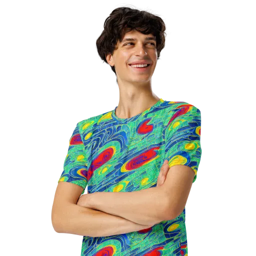 Neon Raceway on a Men's Crew Neck T-Shirt