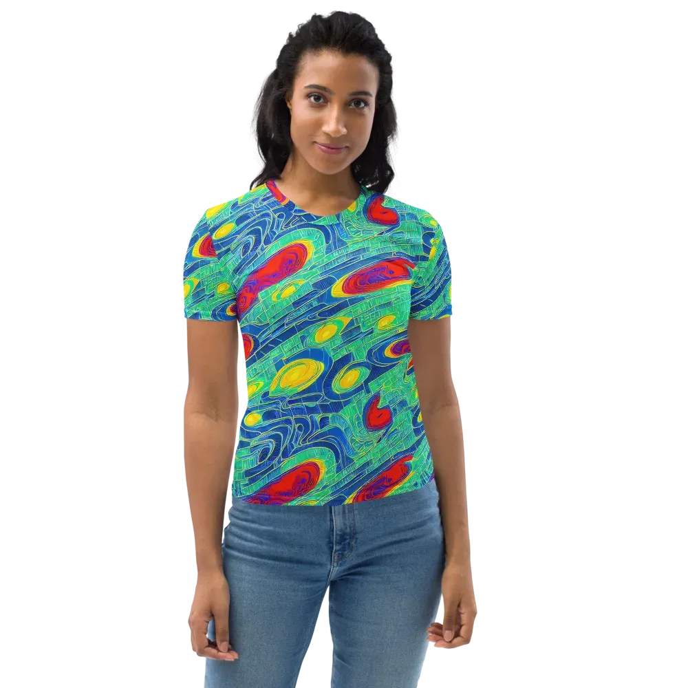 Neon Raceway on Women's Crew Neck T-Shirt — Front