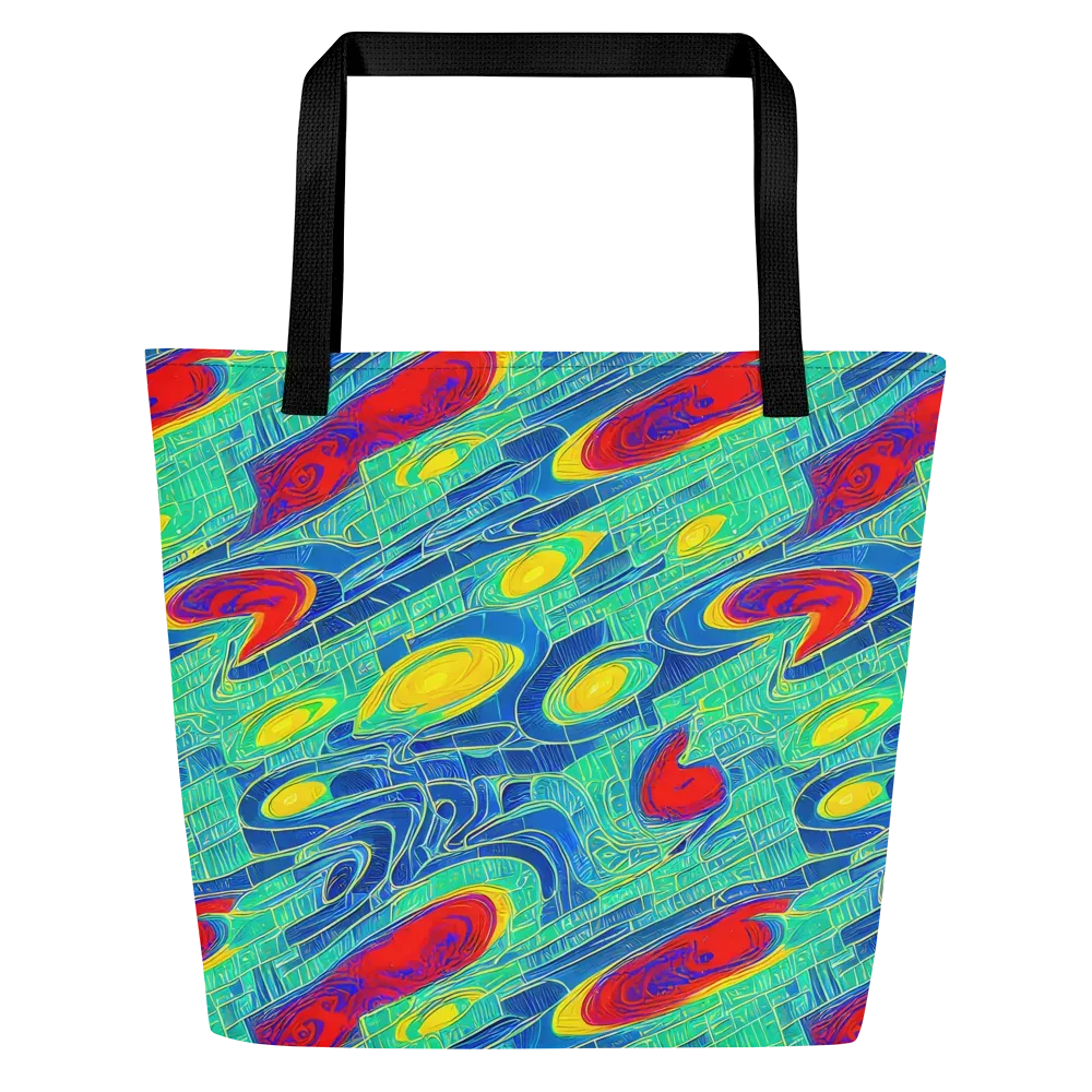 Neon Raceway on Large Tote Bag W/ Pocket — Front