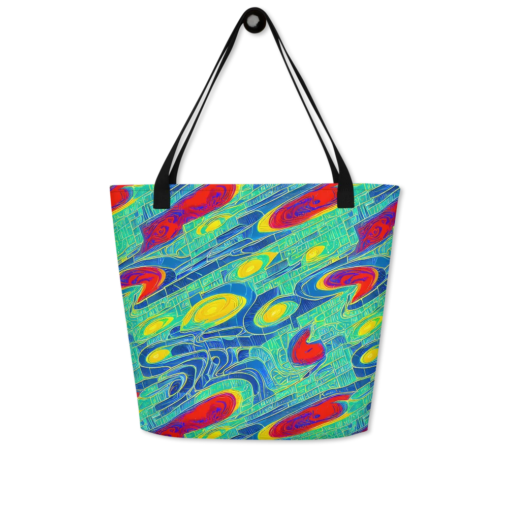 Neon Raceway on Large Tote Bag W/ Pocket — Front