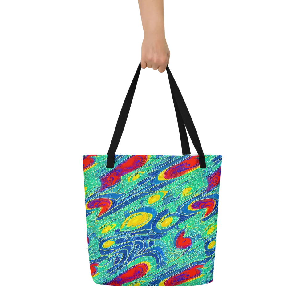 Neon Raceway on Large Tote Bag W/ Pocket — Front