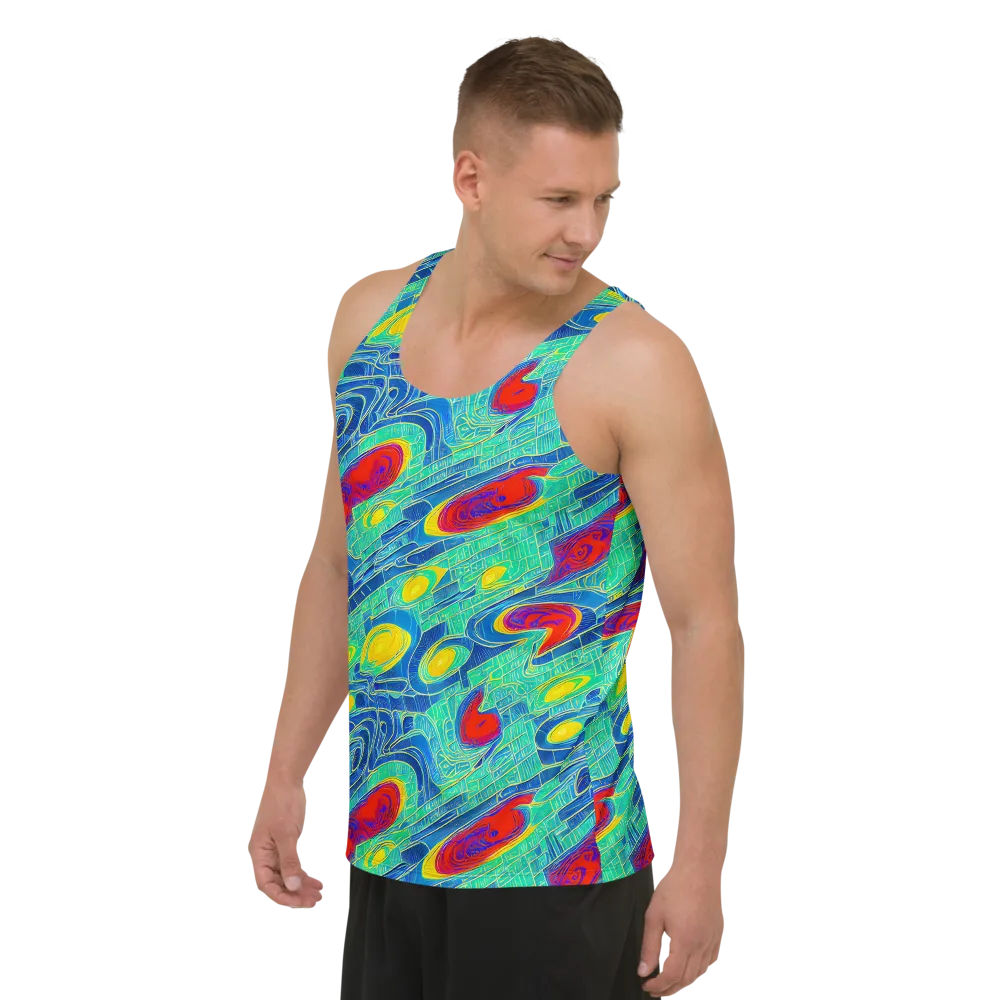 Neon Raceway on Men's Tank Top — Left Front