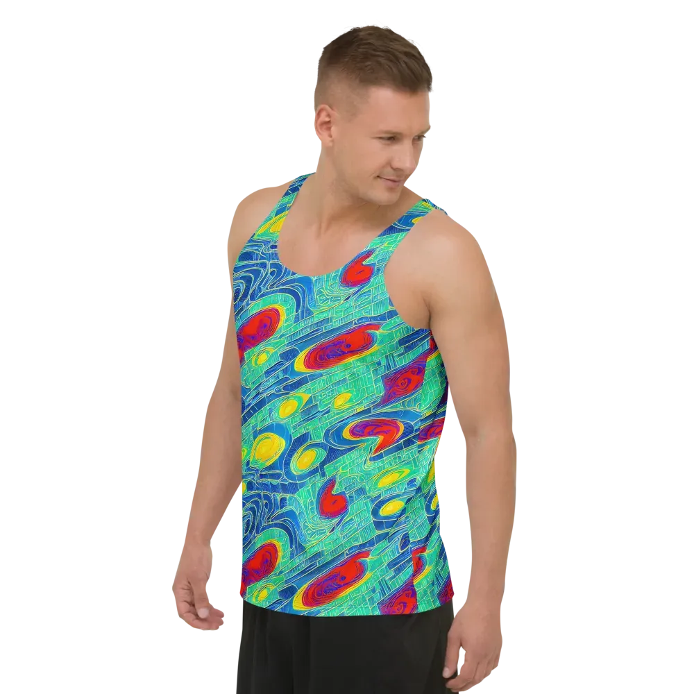 Neon Raceway on Men's Tank Top — Left Front