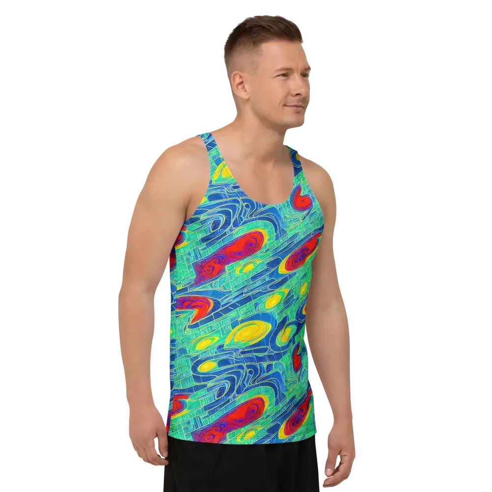 Neon Raceway on Men's Tank Top — Right Front