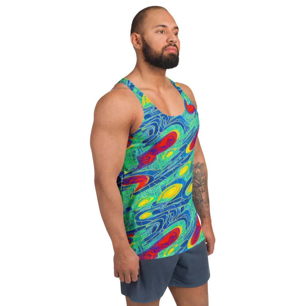 Neon Raceway on Men's Tank Top — Right Front