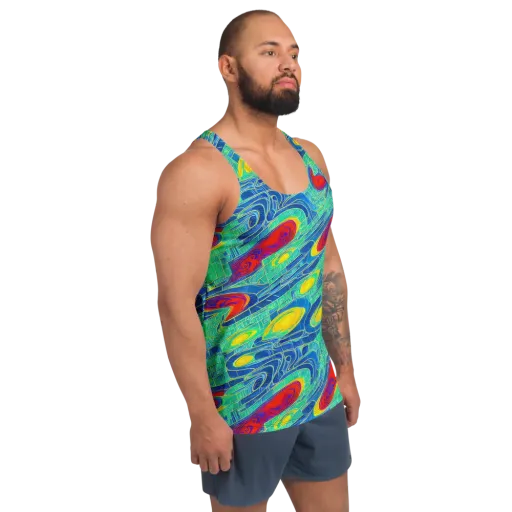 Neon Raceway on a Men's Tank Top
