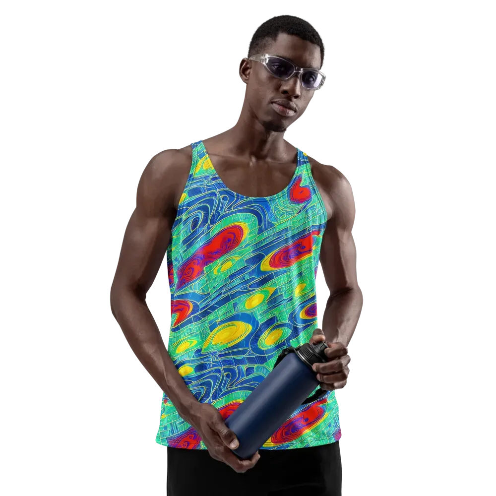 Neon Raceway on Men's Tank Top — Front