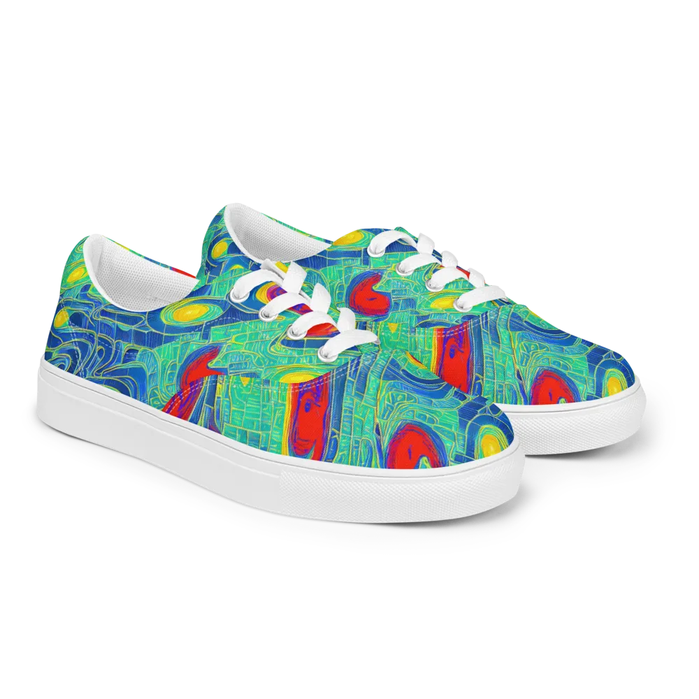 Neon Raceway on Men's Lace-Up Canvas Shoes — Right Front