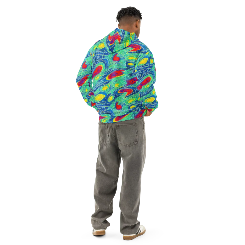 Neon Raceway on Cotton Hoodie — Back
