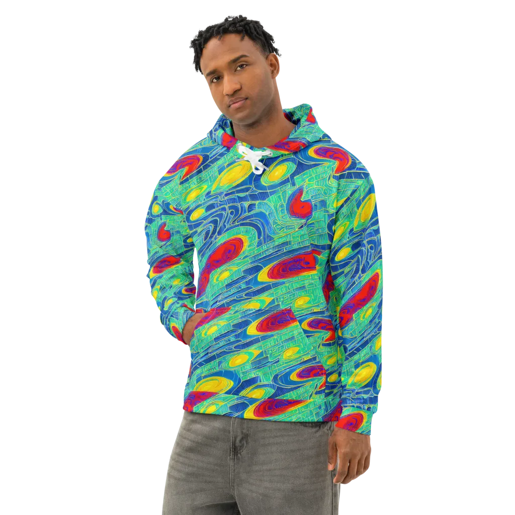 Neon Raceway on Cotton Hoodie — Left Front
