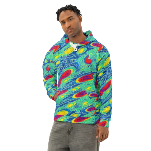 Neon Raceway on a Cotton Hoodie
