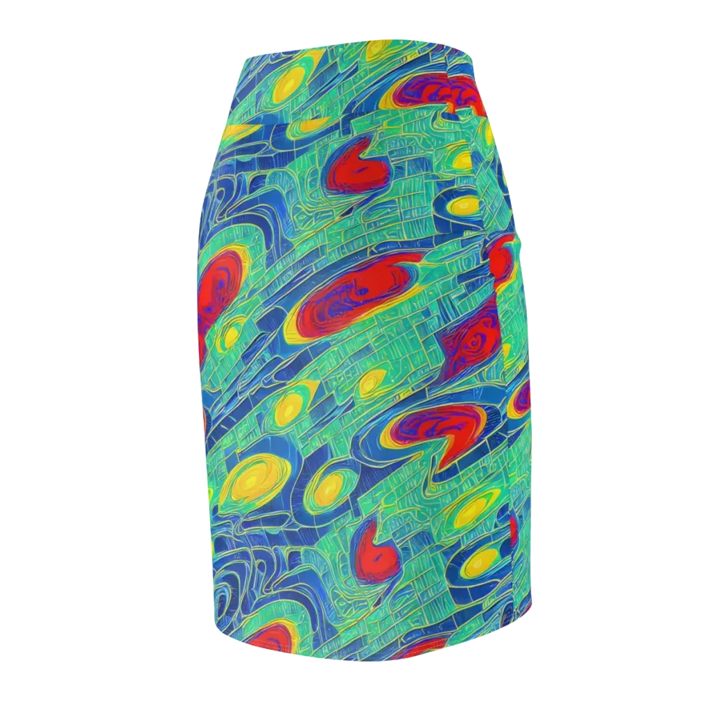 Neon Raceway on Pencil Skirt — Back Side