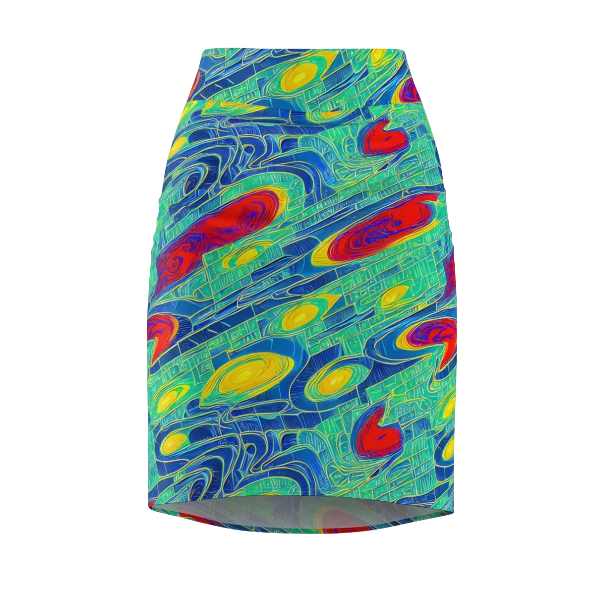 Neon Raceway on Pencil Skirt — Front