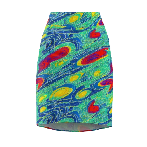 Neon Raceway on a Pencil Skirt