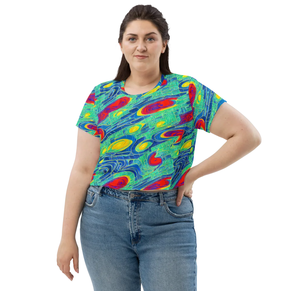 Neon Raceway on Crop Tee — Front