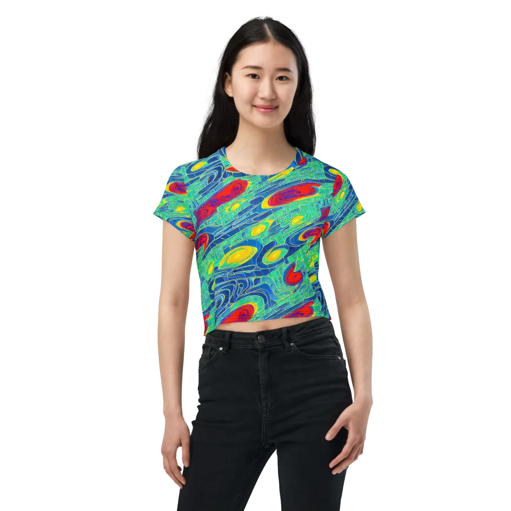 Neon Raceway on Crop Tee — Front