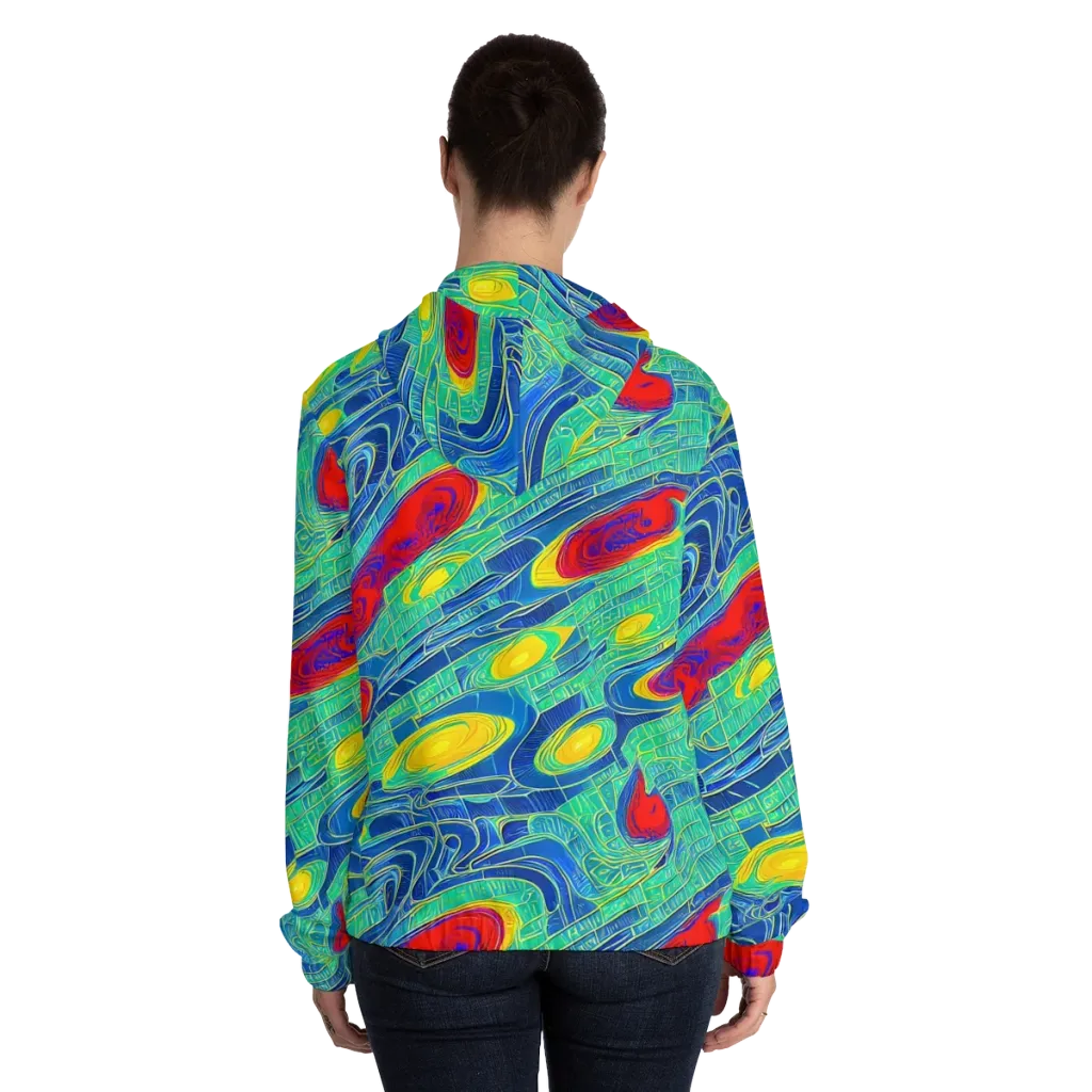 Neon Raceway on Women's Full-Zip Hoodie — Back On Person
