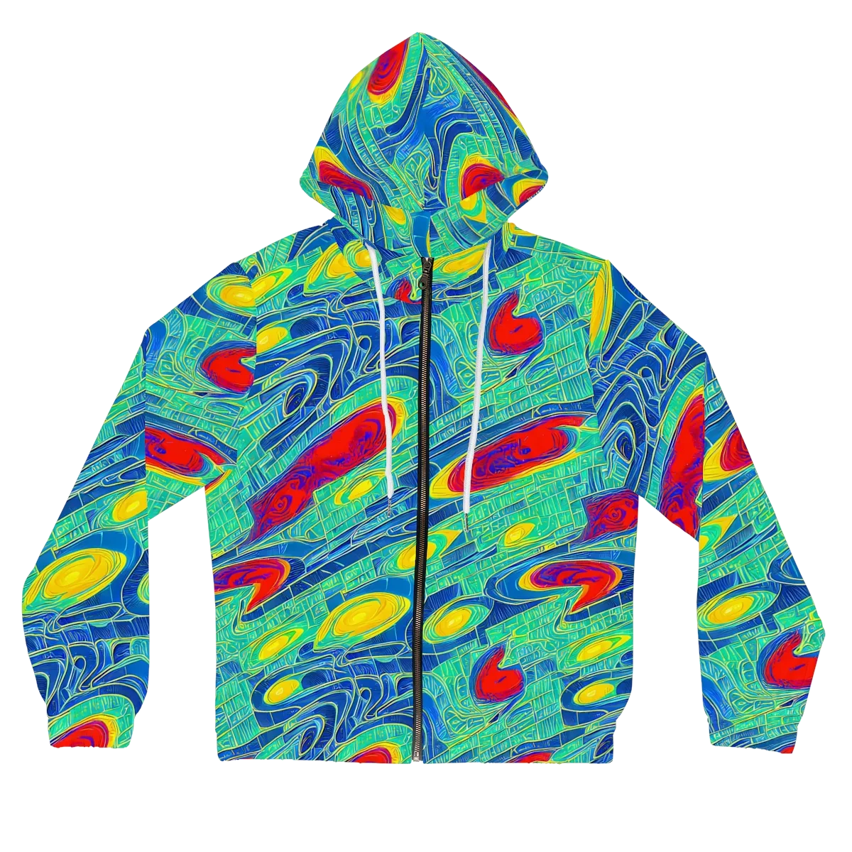 Neon Raceway on Women's Full-Zip Hoodie — Front
