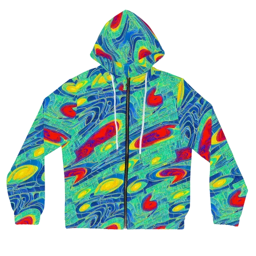 Neon Raceway on a Women's Full-Zip Hoodie