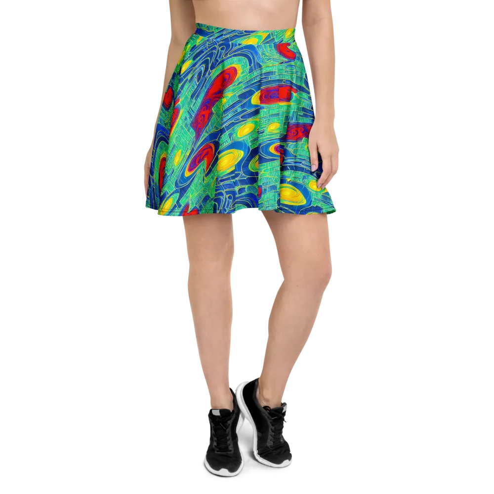 Neon Raceway on Skater Skirt — Front