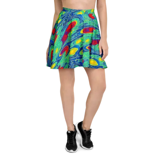 Neon Raceway on a Skater Skirt