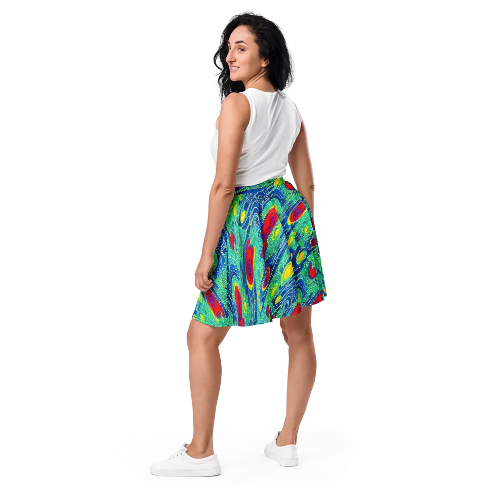 Neon Raceway on Skater Skirt — Back