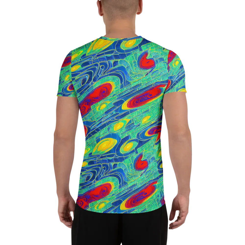 Neon Raceway on Men's Athletic T-Shirt — Back