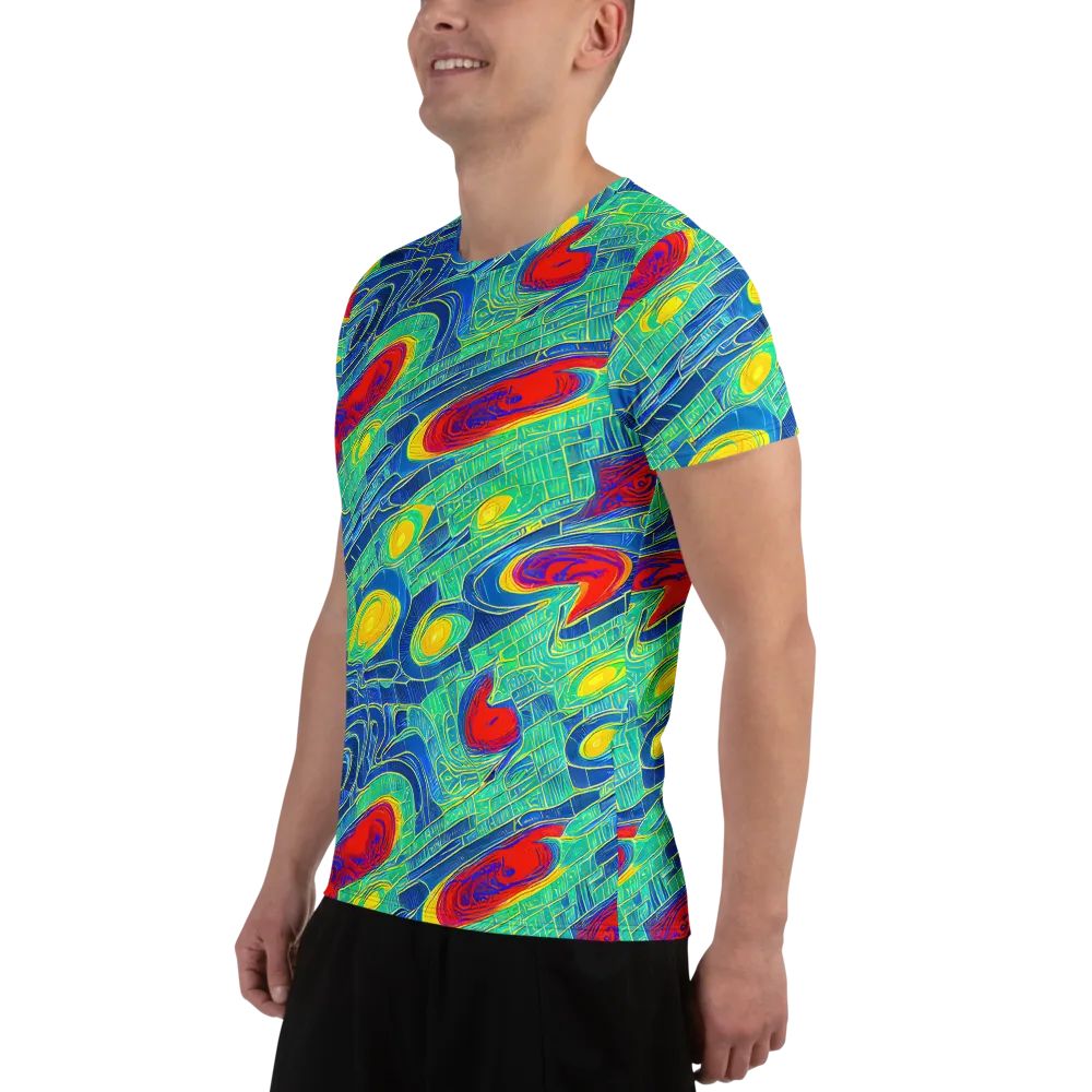 Neon Raceway on Men's Athletic T-Shirt — Left