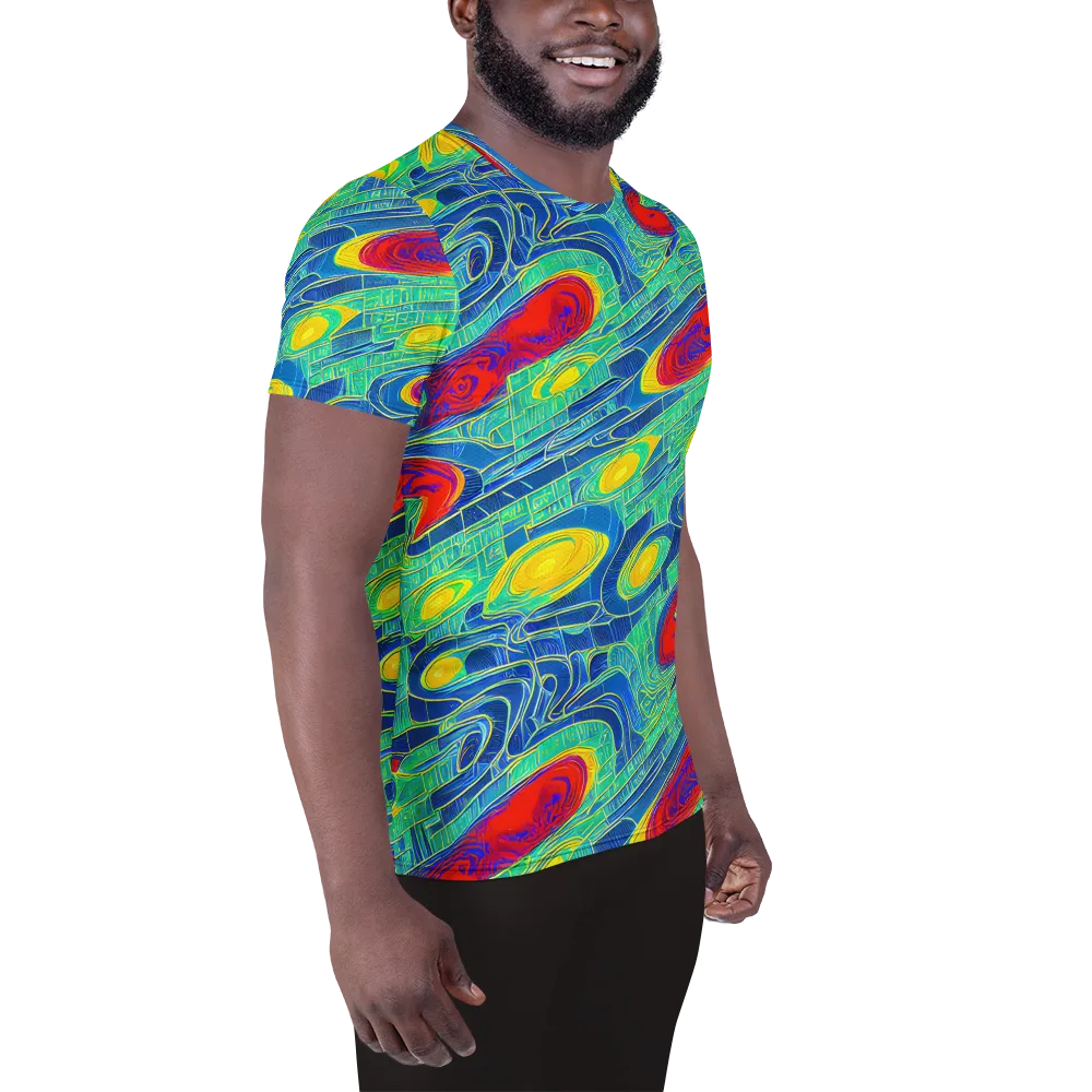 Neon Raceway on Men's Athletic T-Shirt — Right
