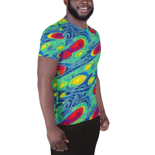 Neon Raceway on a Men's Athletic T-Shirt