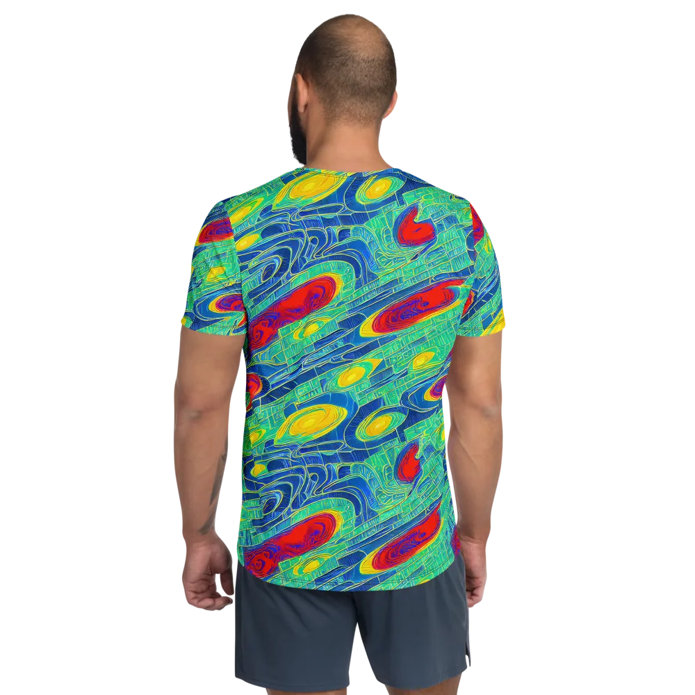 Neon Raceway on Men's Athletic T-Shirt — Back