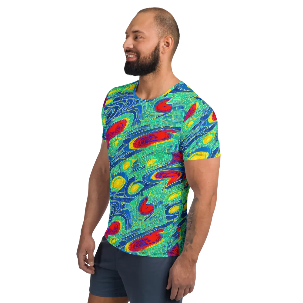 Neon Raceway on Men's Athletic T-Shirt — Left
