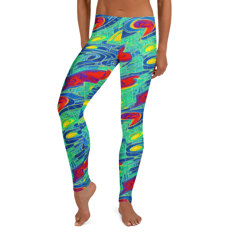 Neon Raceway on Leggings — Front