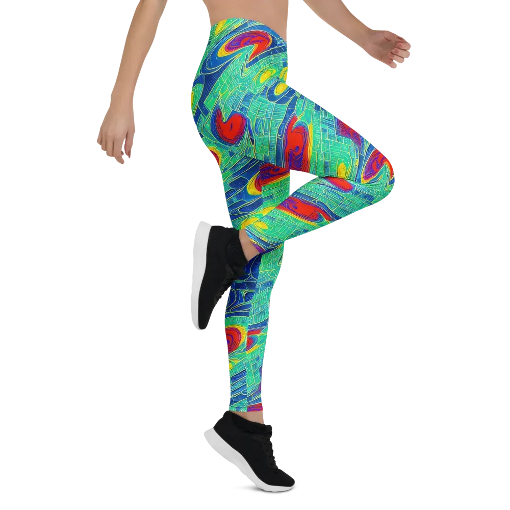Neon Raceway on Leggings — Right